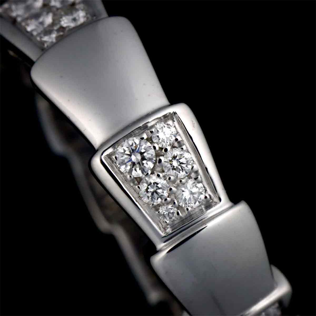 Serpenti Viper Diamond Ring 18K White Gold 750 size52 6(US)