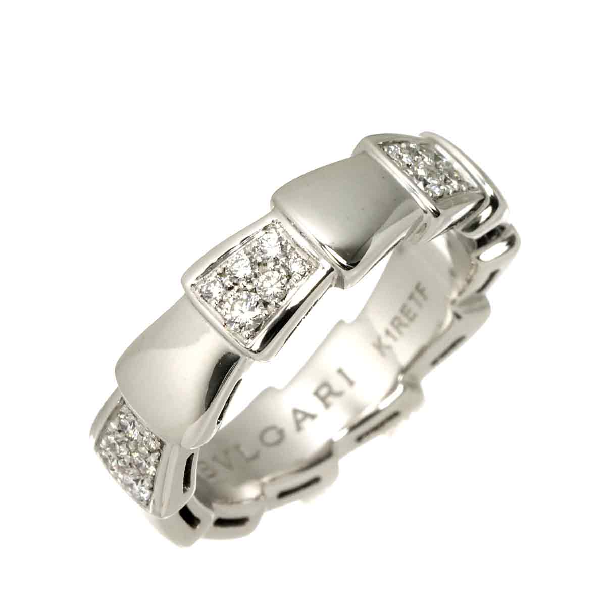 Serpenti Viper Diamond Ring 18K White Gold 750 size52 6(US)