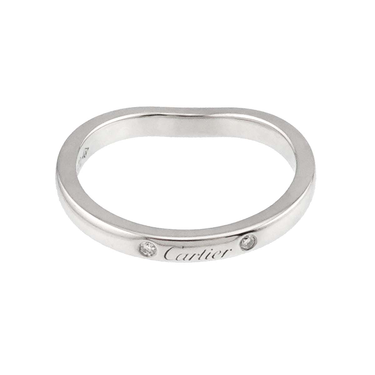 Ballerine curve Diamond 3P Ring Pt Pt size47 4(US)
