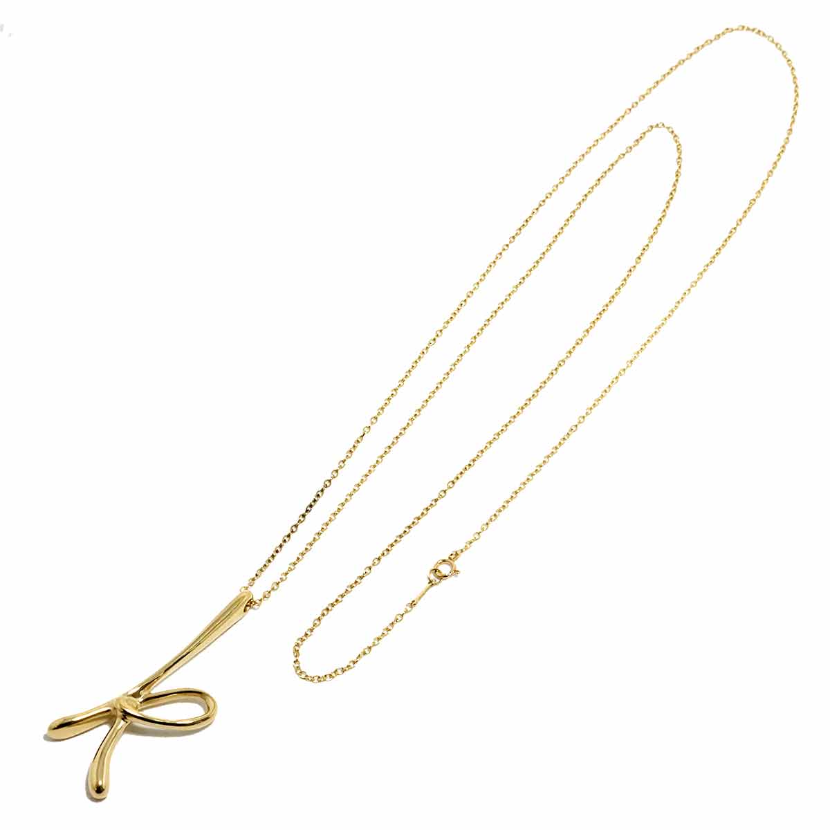 Letter K Long Necklace 18K Yellow Gold 750