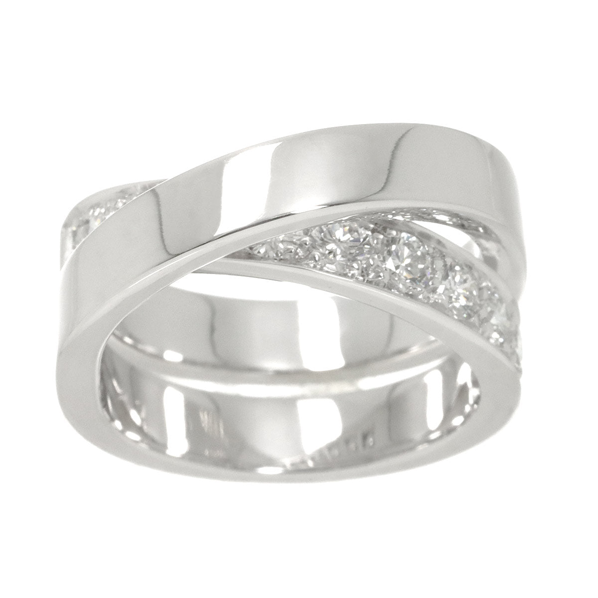 Paris Half Diamond Ring 18K WG 750 Size52 6(US)