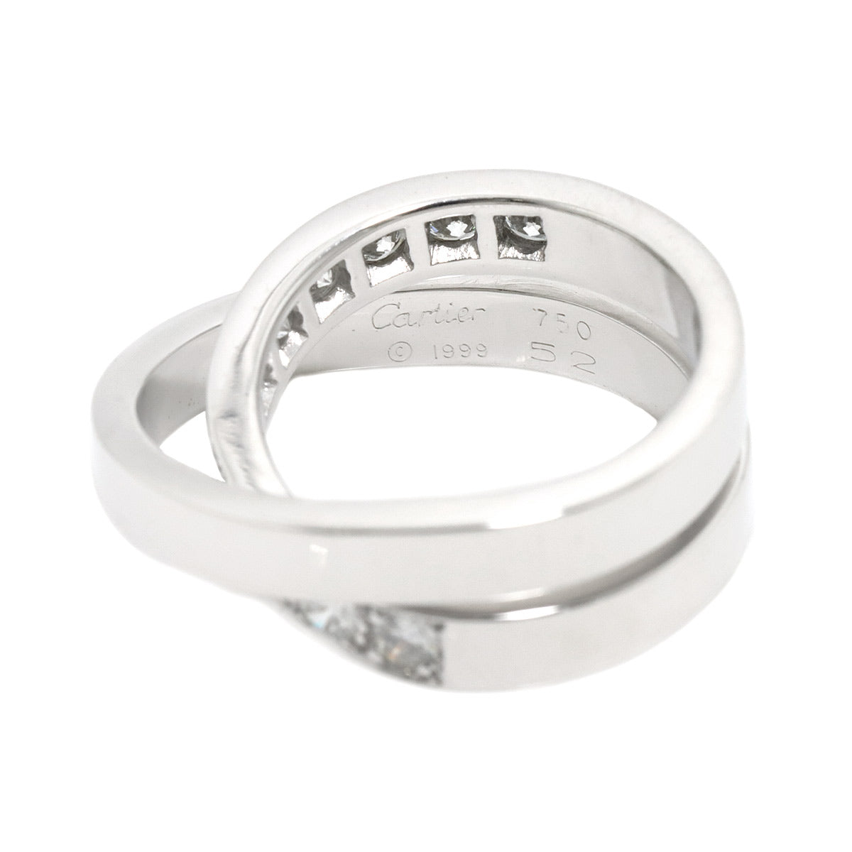 Paris Half Diamond Ring 18K WG 750 Size52 6(US)