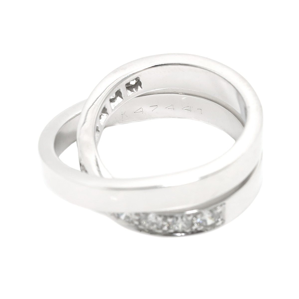 Paris Half Diamond Ring 18K WG 750 Size52 6(US)