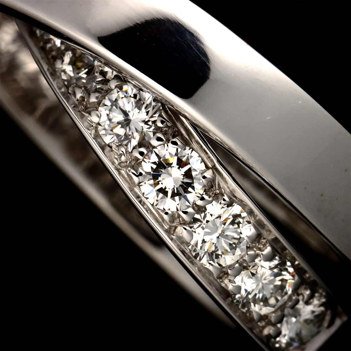 Paris Half Diamond Ring 18K WG 750 Size52 6(US)