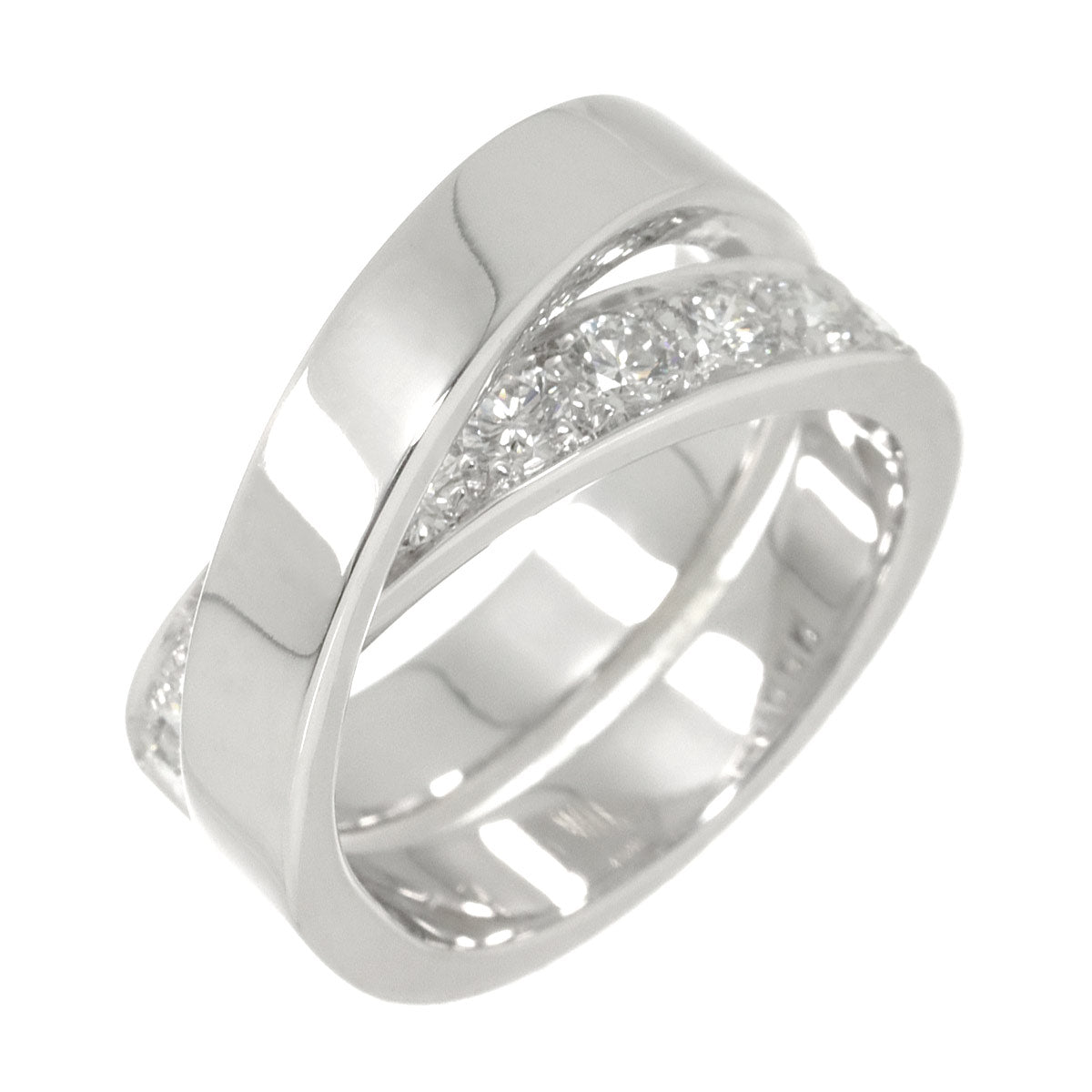 Paris Half Diamond Ring 18K WG 750 Size52 6(US)