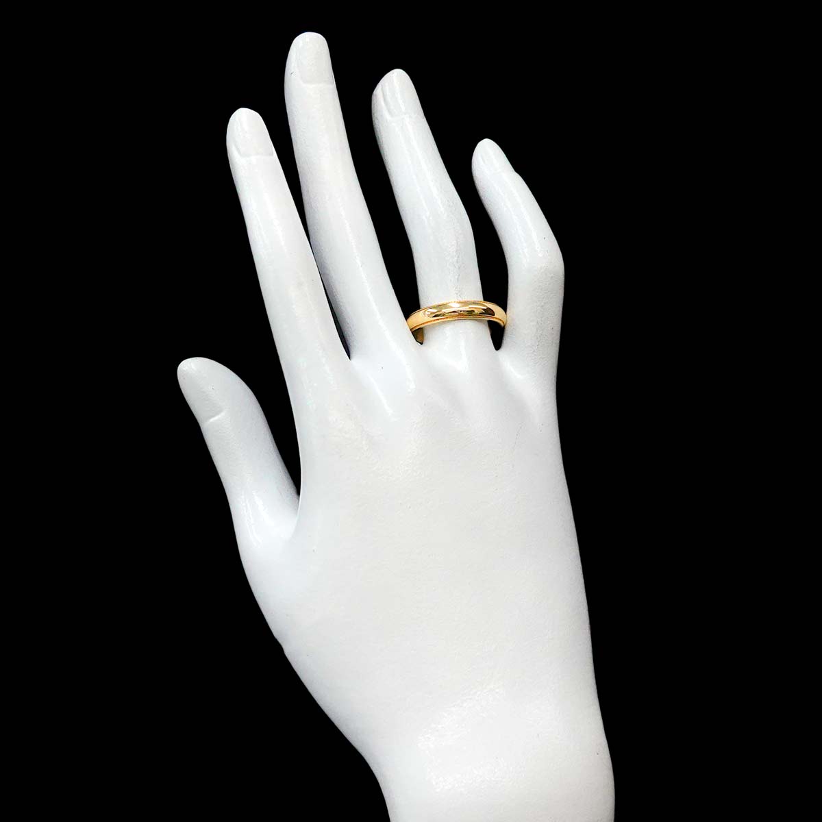 Milgrain Band Ring 18K YG 750 Size8-8.25(US)