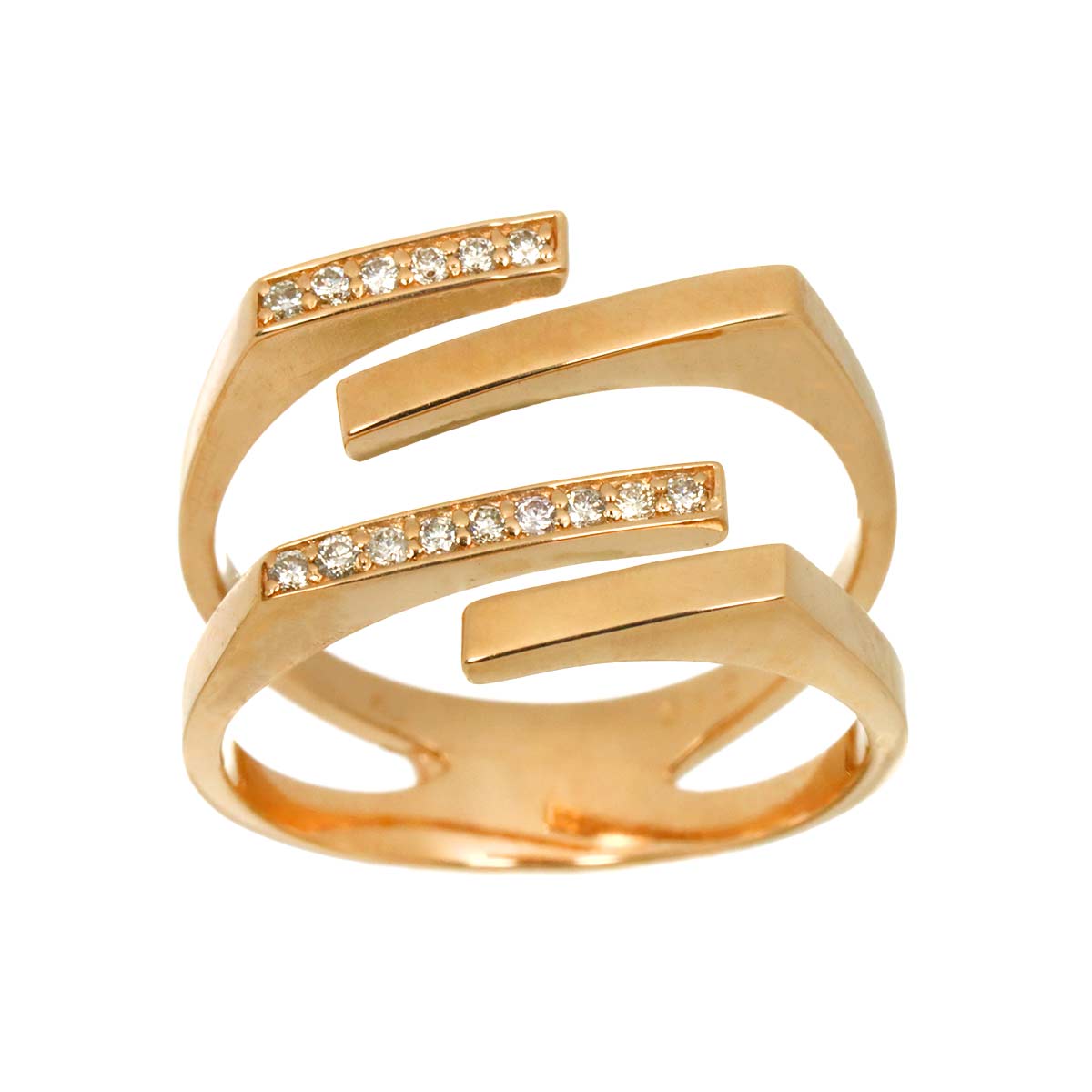 Diamond 0.12ct Ring 18K PG Pink Gold 750 Size6.75(US)