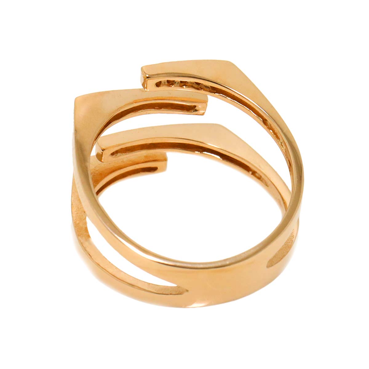 Diamond 0.12ct Ring 18K PG Pink Gold 750 Size6.75(US)