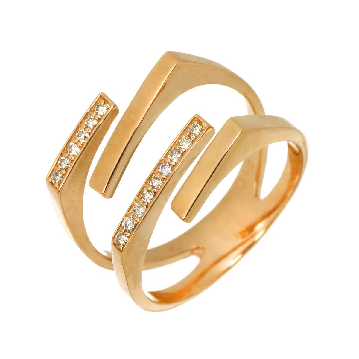 Diamond 0.12ct Ring 18K PG Pink Gold 750 Size6.75(US)