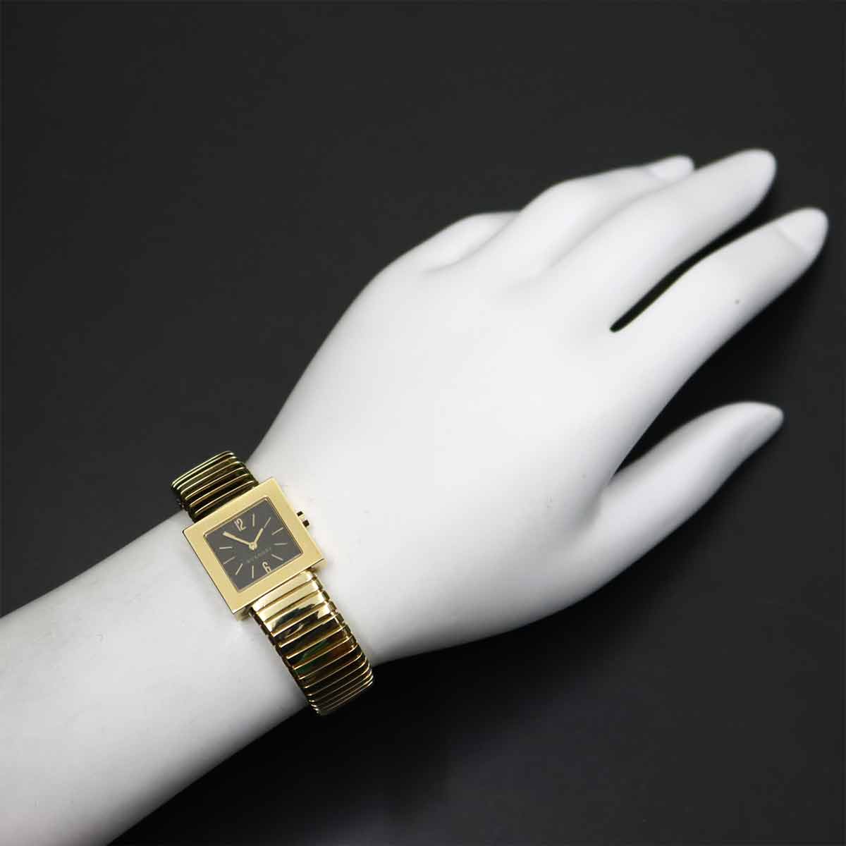 Quadrato Tubogas SQ222T 750 YG Quartz Black Dial Ladies