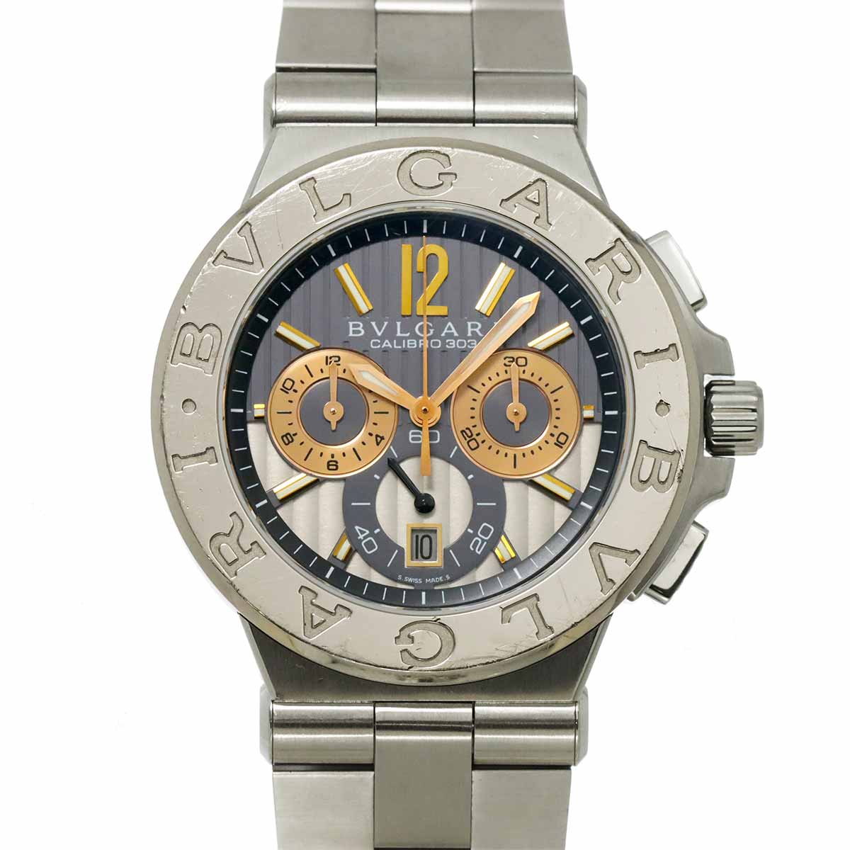 Diagono Calibro 303 DG42SWGCH K18WG Gray Silver Dial Mens