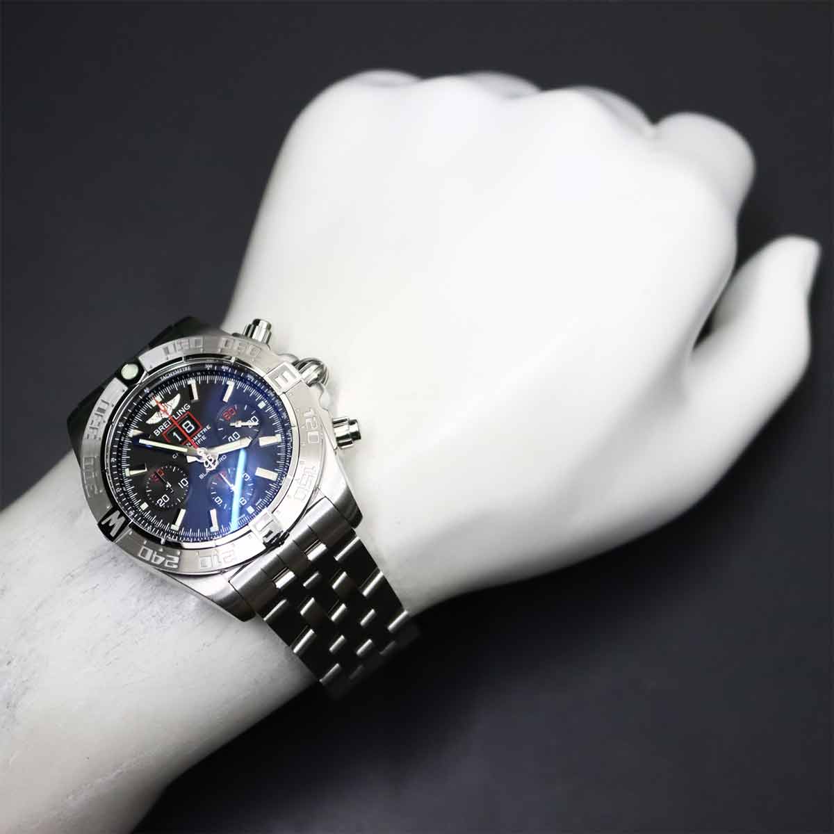 Chronomat Black Bird A44360 Automatic Date Black Dial Mens