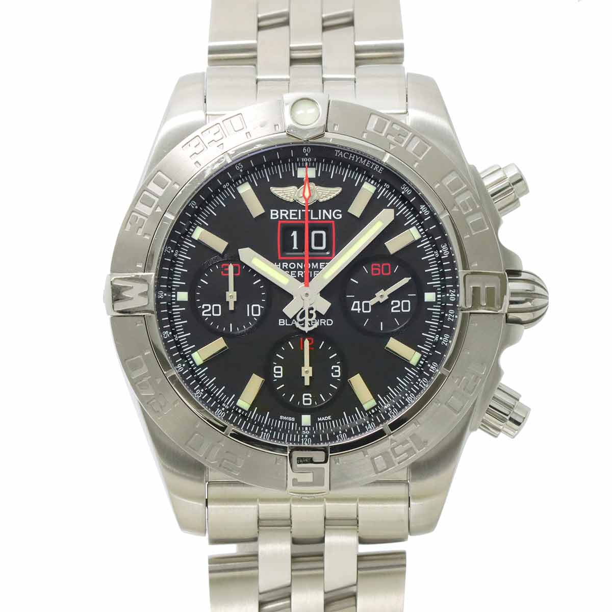 Chronomat Black Bird A44360 Automatic Date Black Dial Mens