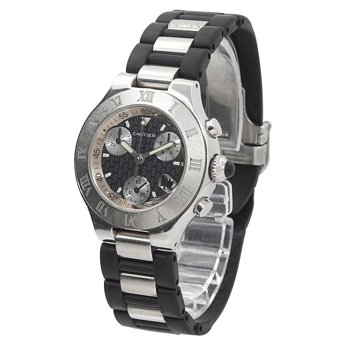 Must 21 Chronoscaph W10198U2 Quartz Black Dial Ladies Watch