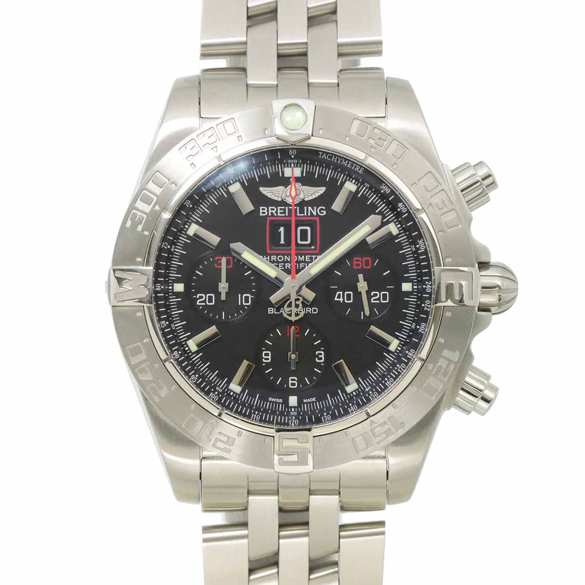 Chronomat Black Bird A44360 Automatic Date Black Dial Mens