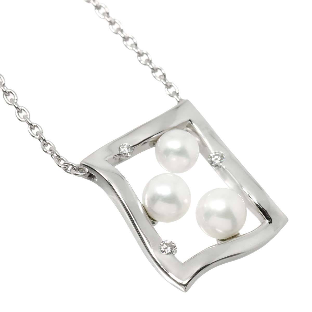 Akoya Pearl 5.5-4.8mm Necklace 18K White Gold 750