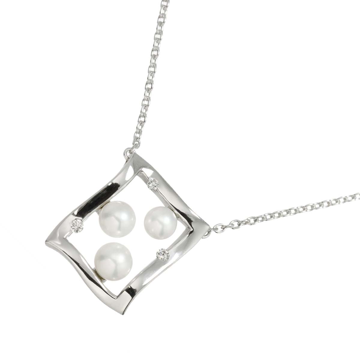 Akoya Pearl 5.5-4.8mm Necklace 18K White Gold 750