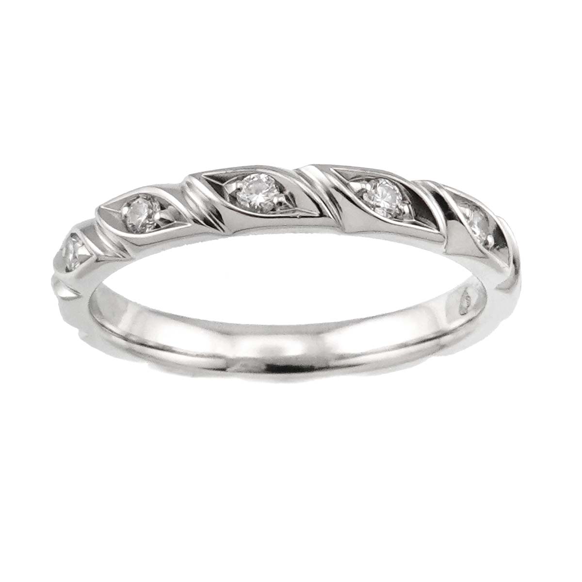 Torsade Half Diamond Ring Platinum size49 4.75-5(US)