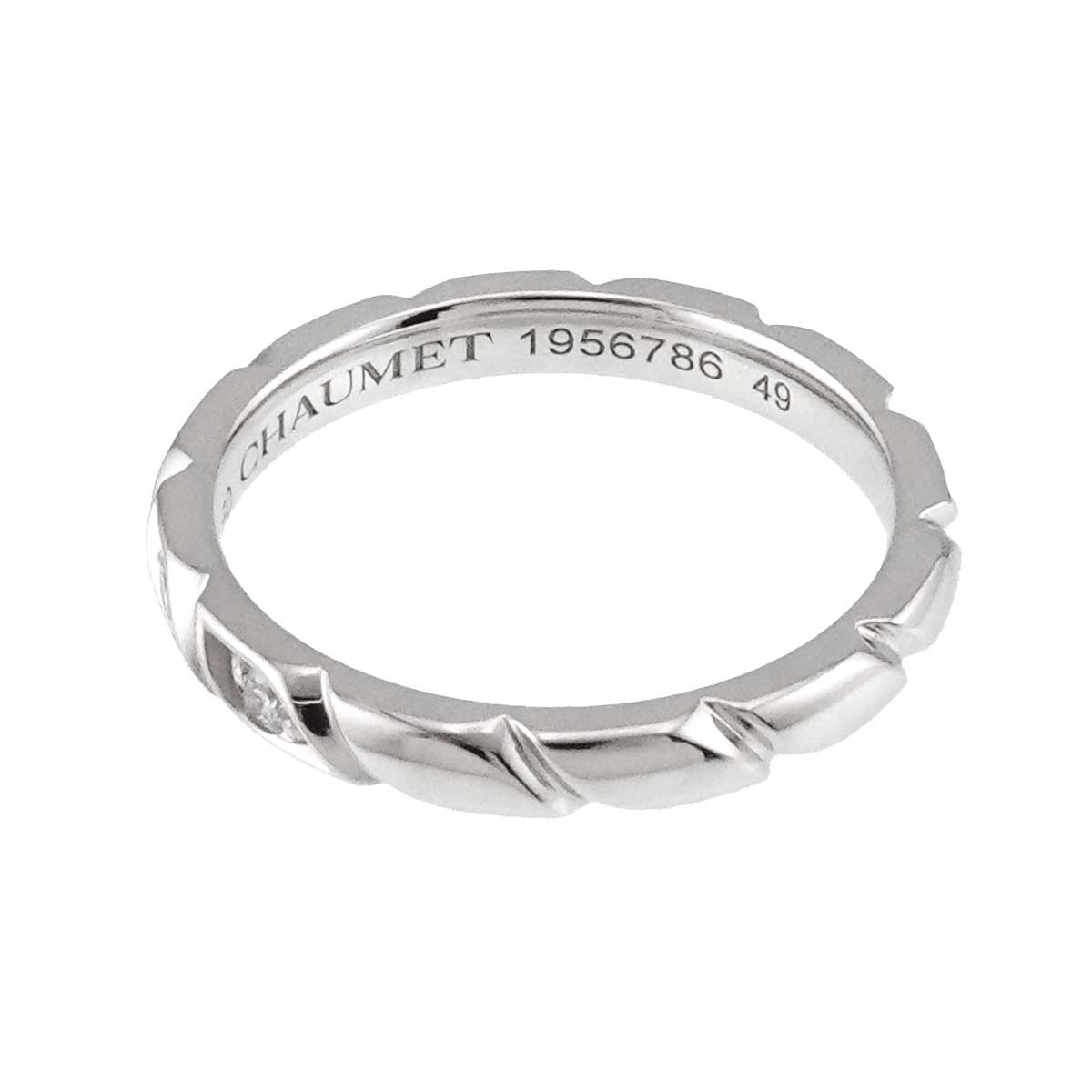 Torsade Half Diamond Ring Platinum size49 4.75-5(US)