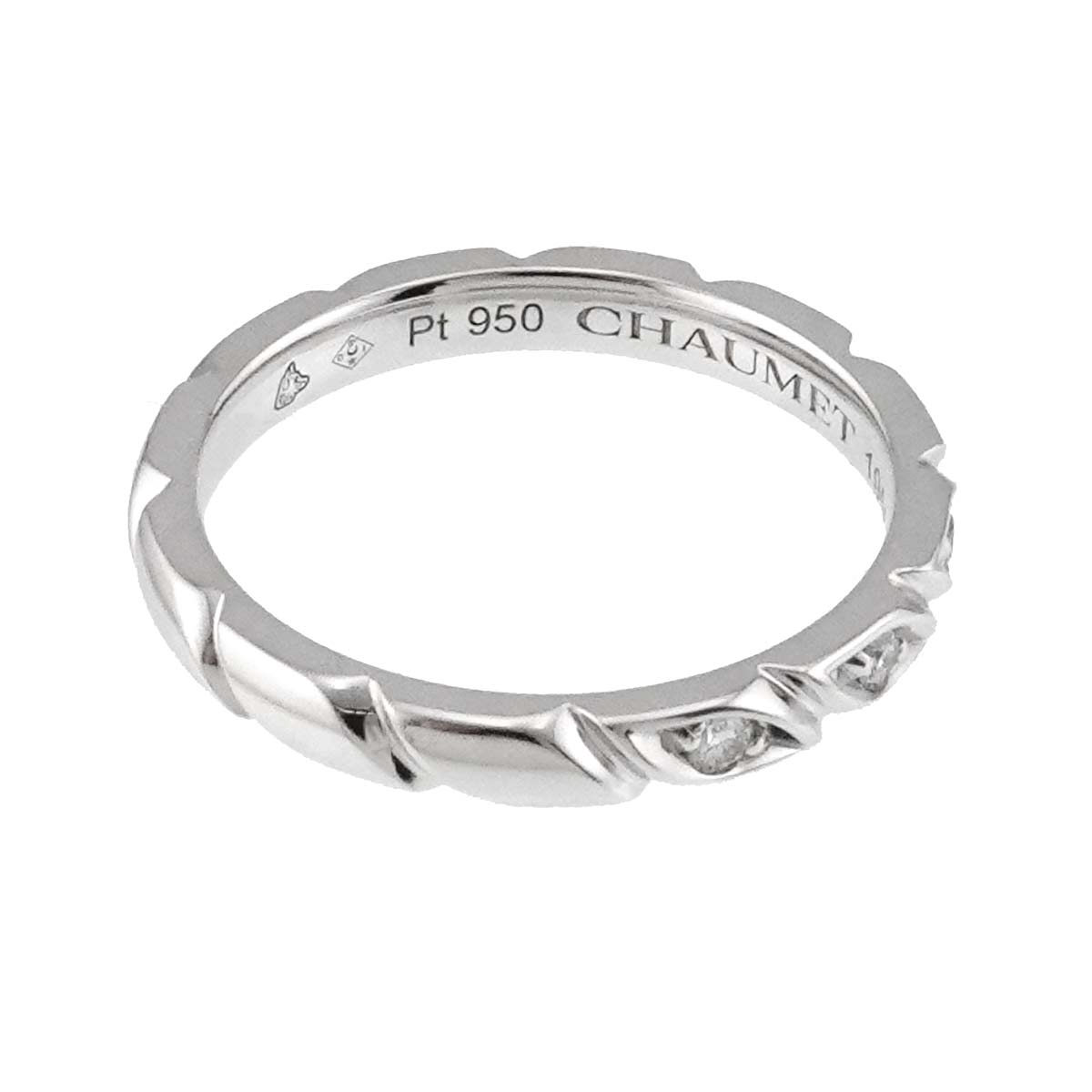 Torsade Half Diamond Ring Platinum size49 4.75-5(US)