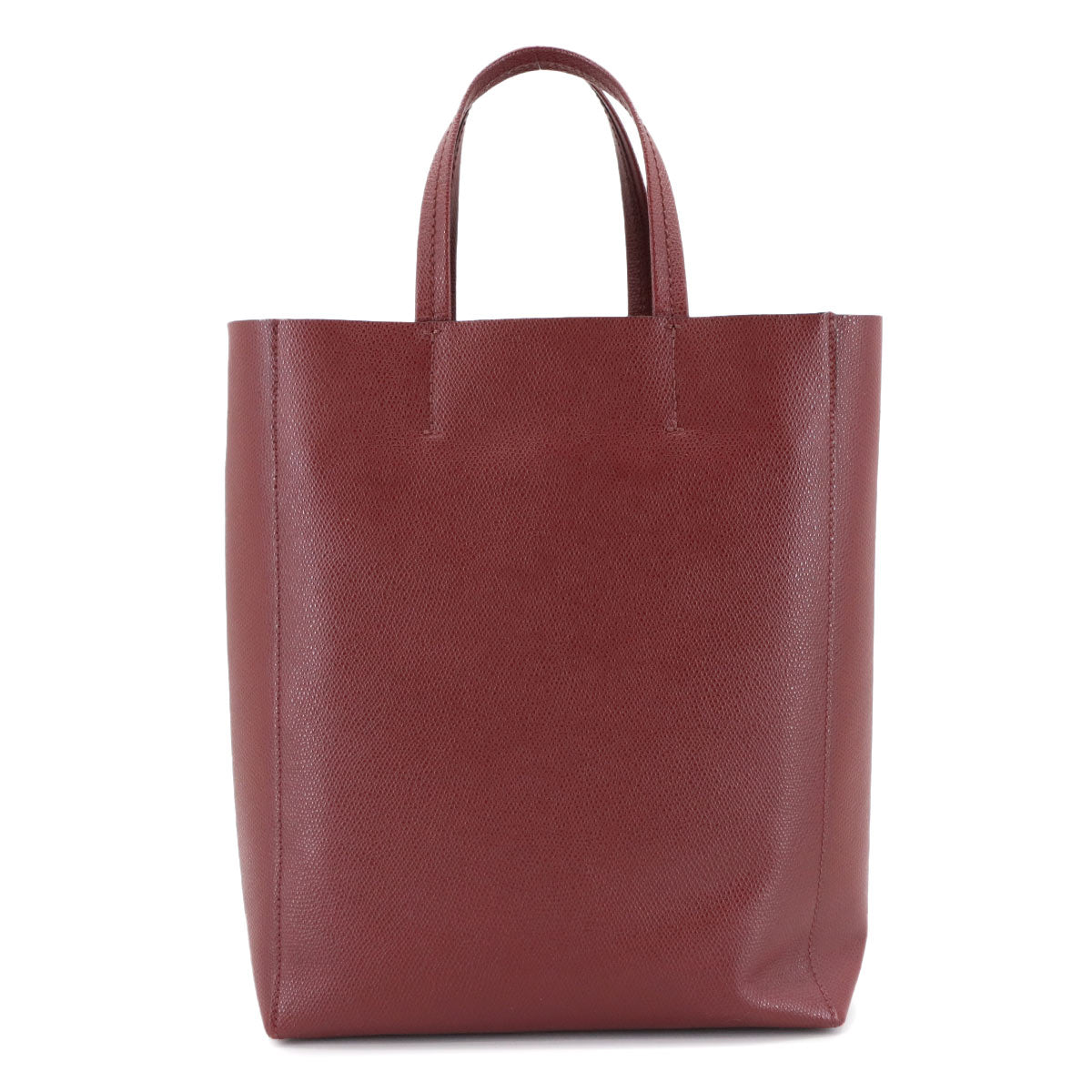 Small Vertical Cabas Tote Shoulder Bag Leather Bordeaux 176183