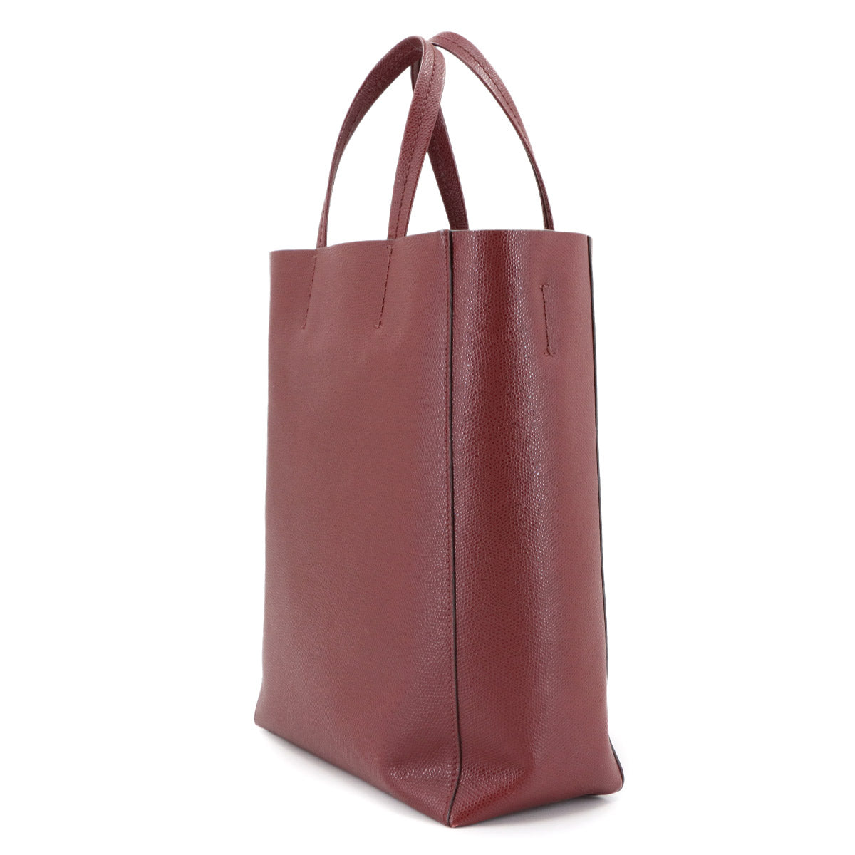 Small Vertical Cabas Tote Shoulder Bag Leather Bordeaux 176183