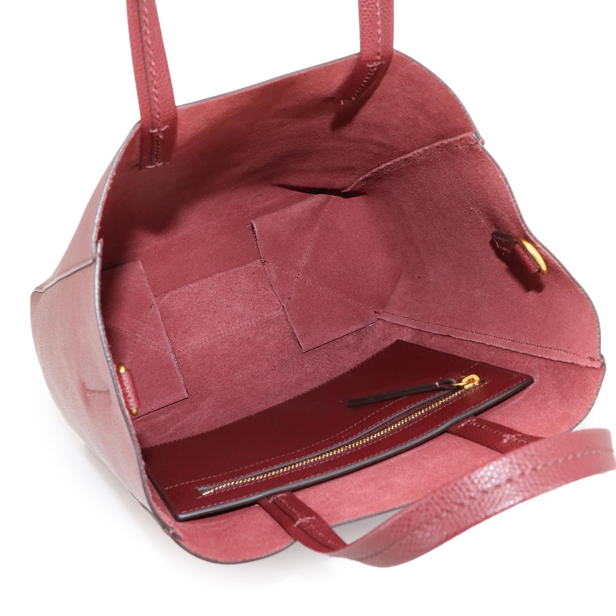 Small Vertical Cabas Tote Shoulder Bag Leather Bordeaux 176183