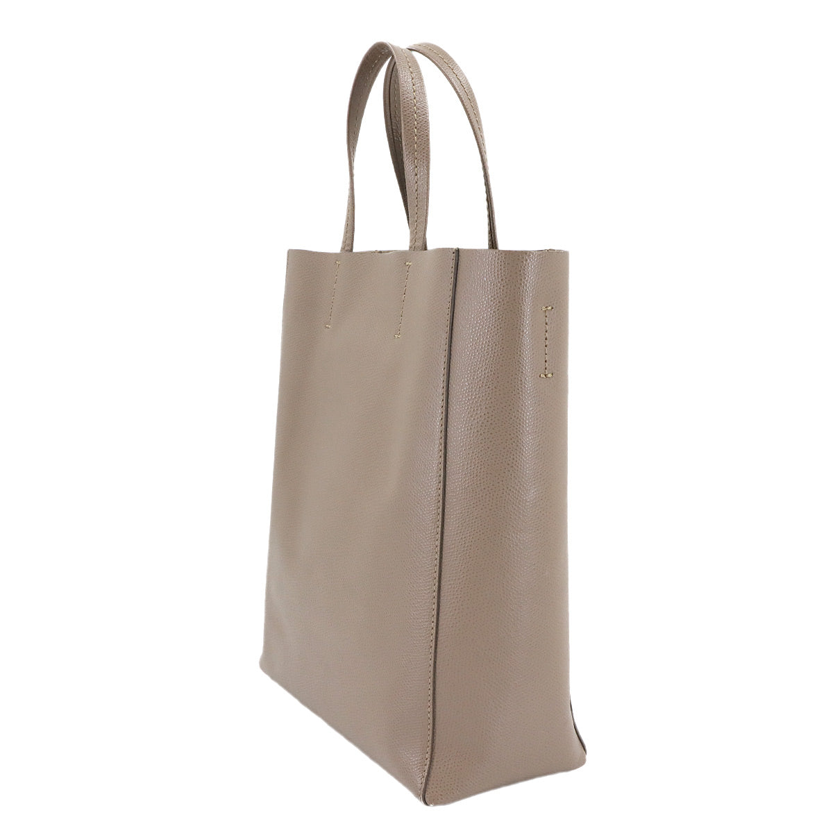 Small Vertical Cabas 2way Tote Shoulder Bag Leather Taupe 189813