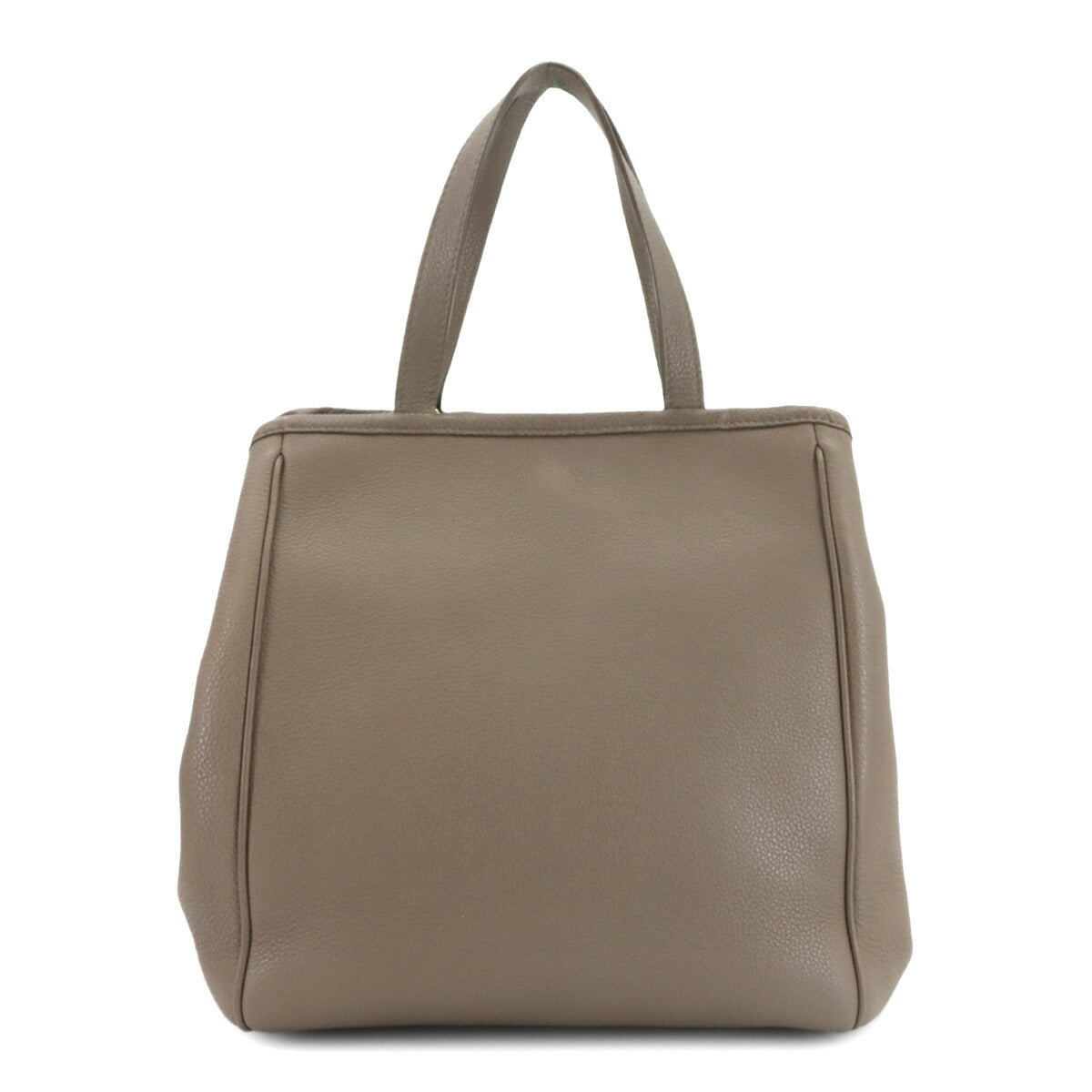 Small Folded Cabas 2way Tote Shoulder Bag Leather Taupe 194073