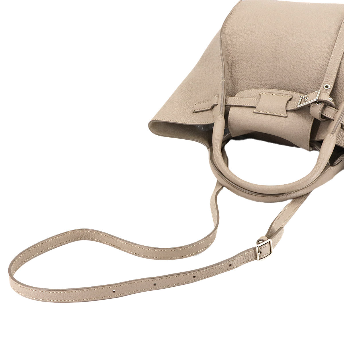 Big Bag Small With Longstrap Hand Shoulder Bag Leather Beige