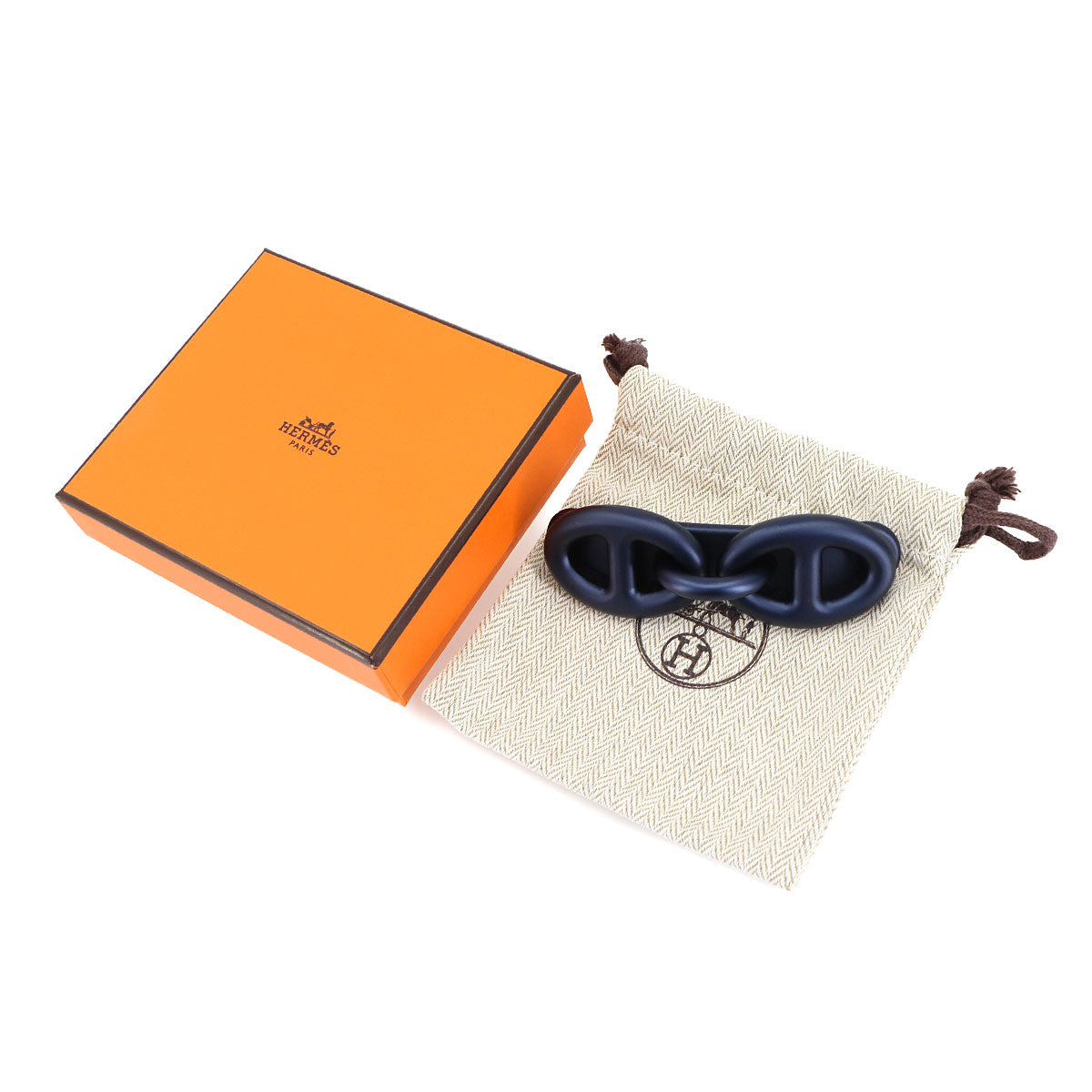 Tri Maillon GM Barrette Aluminum Navy Hair Accessory