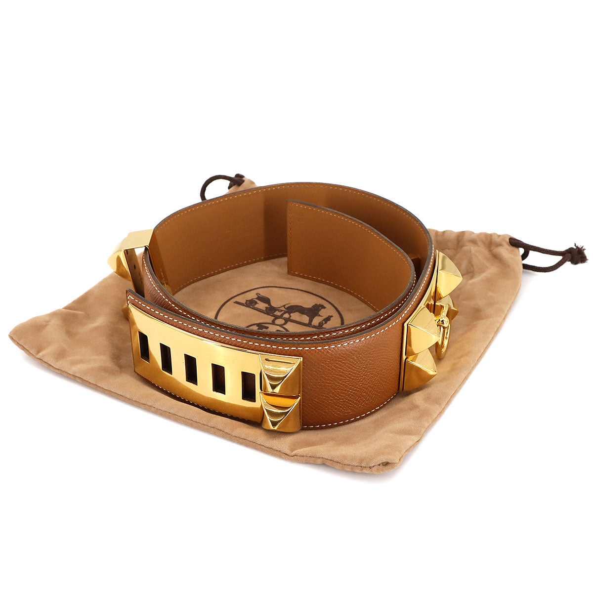 Collier de Chien Medor Belt Couchevel Epsom Gold 65 Women's