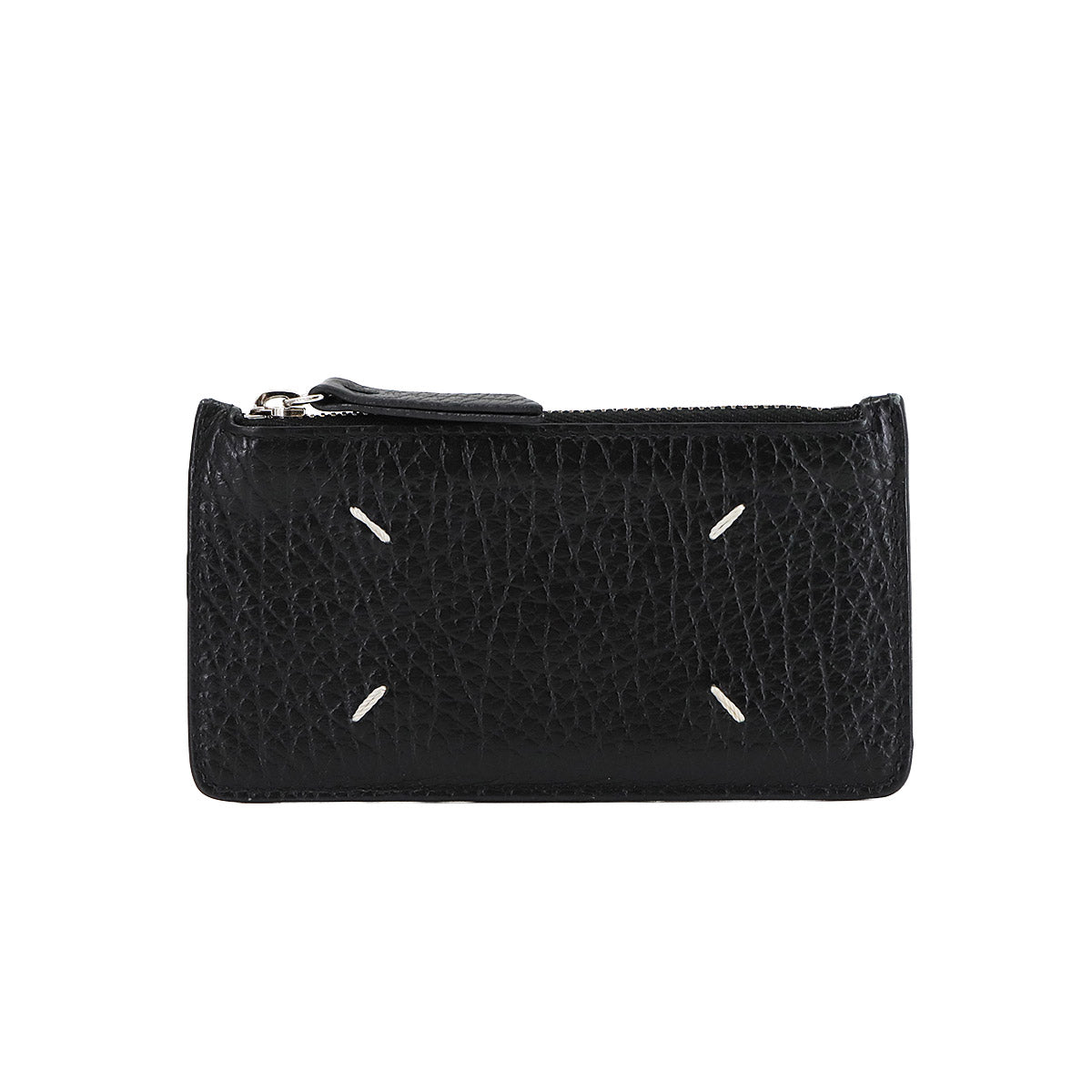 Four Stitches Coin case Purse Leather Black