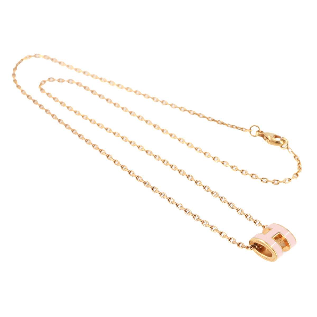 Mini Pop H Chain Necklace Rose dragee Pink gold Accessory
