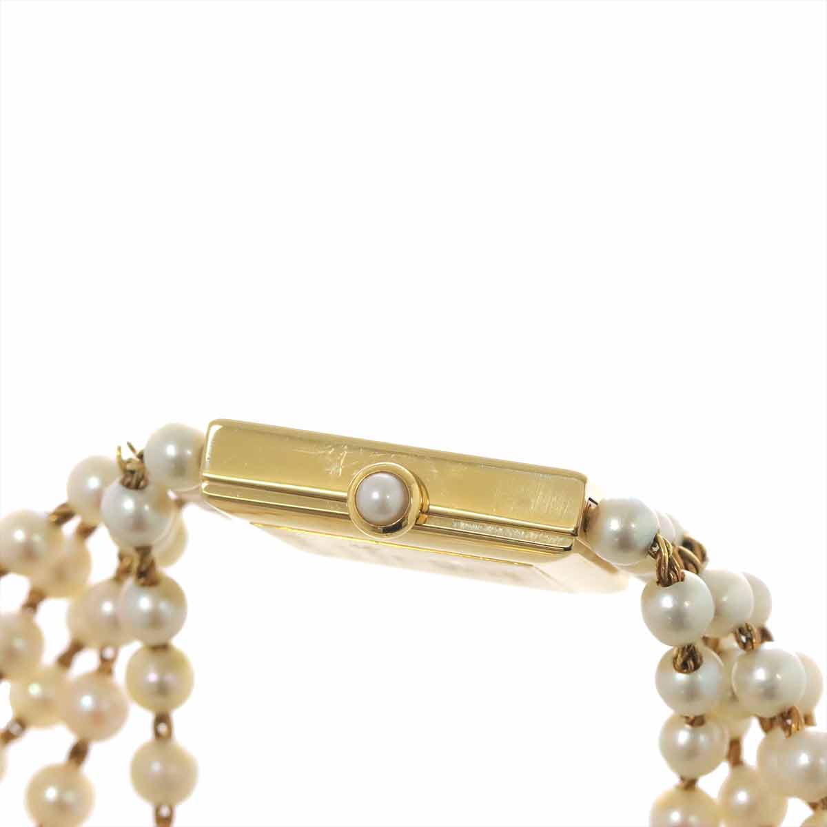 Mademoiselle Pearl Bracelet H0007 750 YG White Dial Ladies