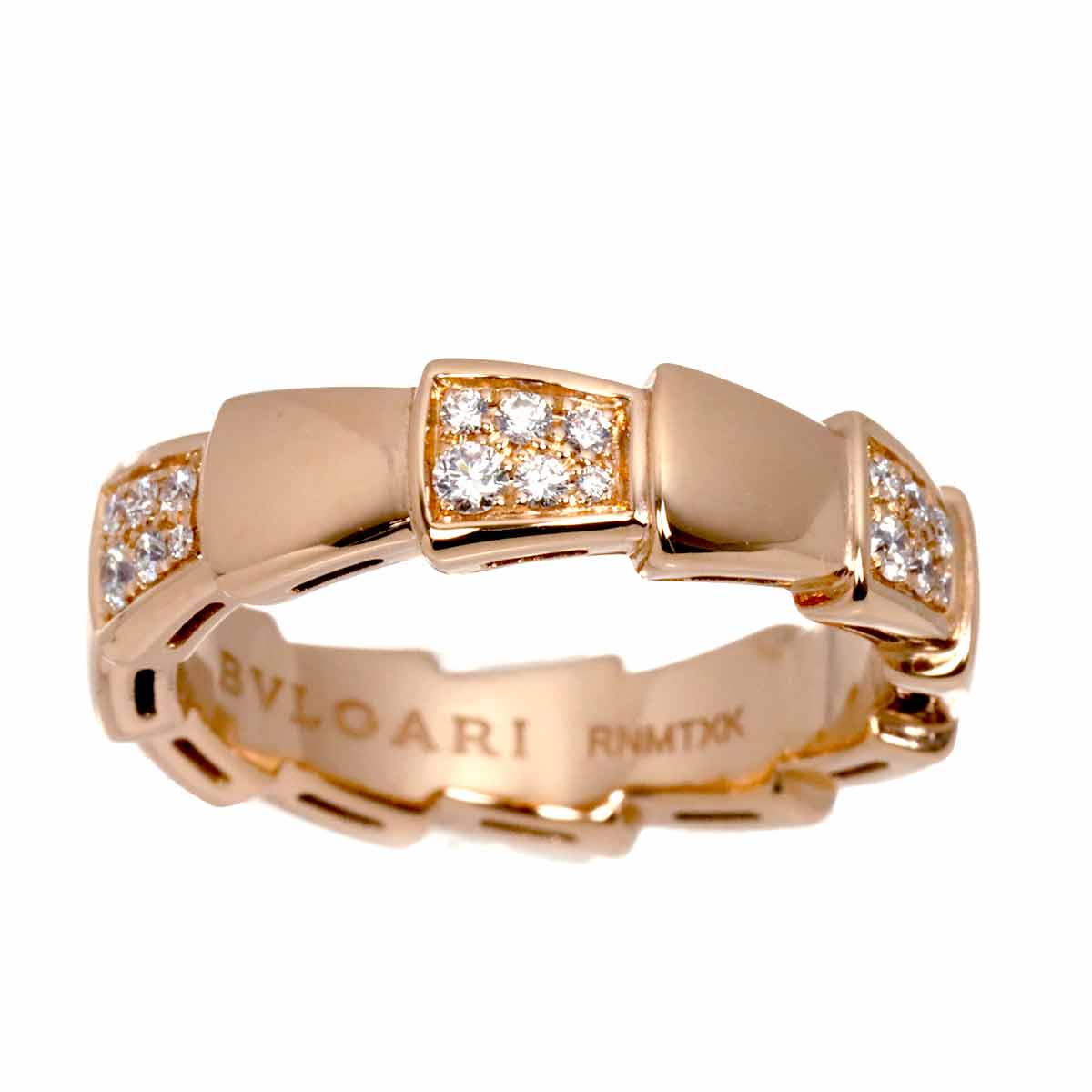 Serpenti Viper Diamond Ring 18K PG 750 size57 7.5-7.75(US)