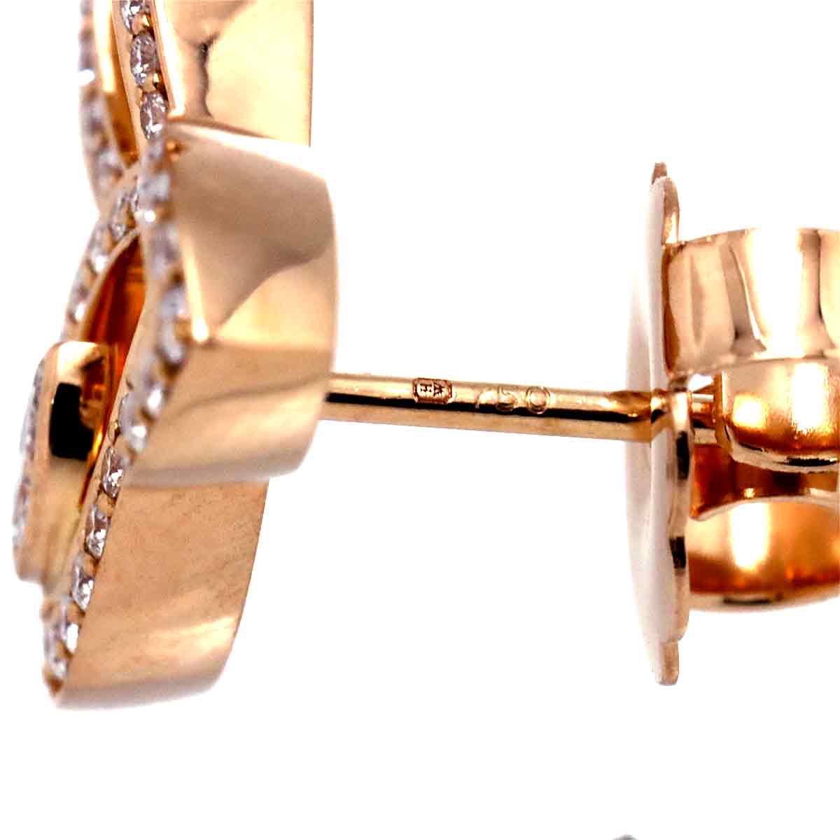 Lily cluster Diamond Earrings Pierced 18K PG 750