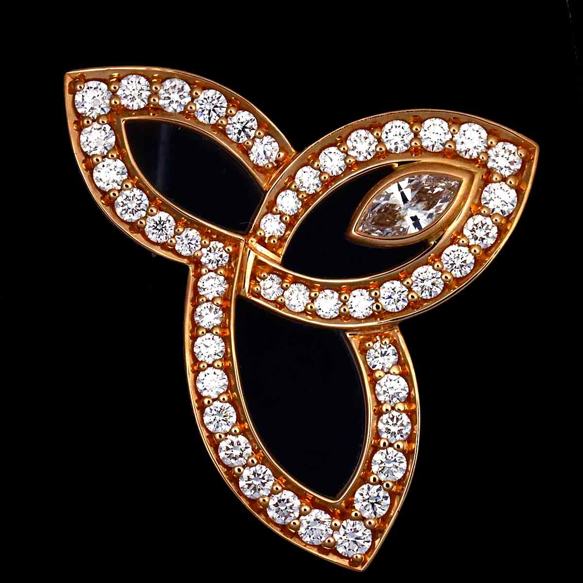 Lily cluster Diamond Earrings Pierced 18K PG 750