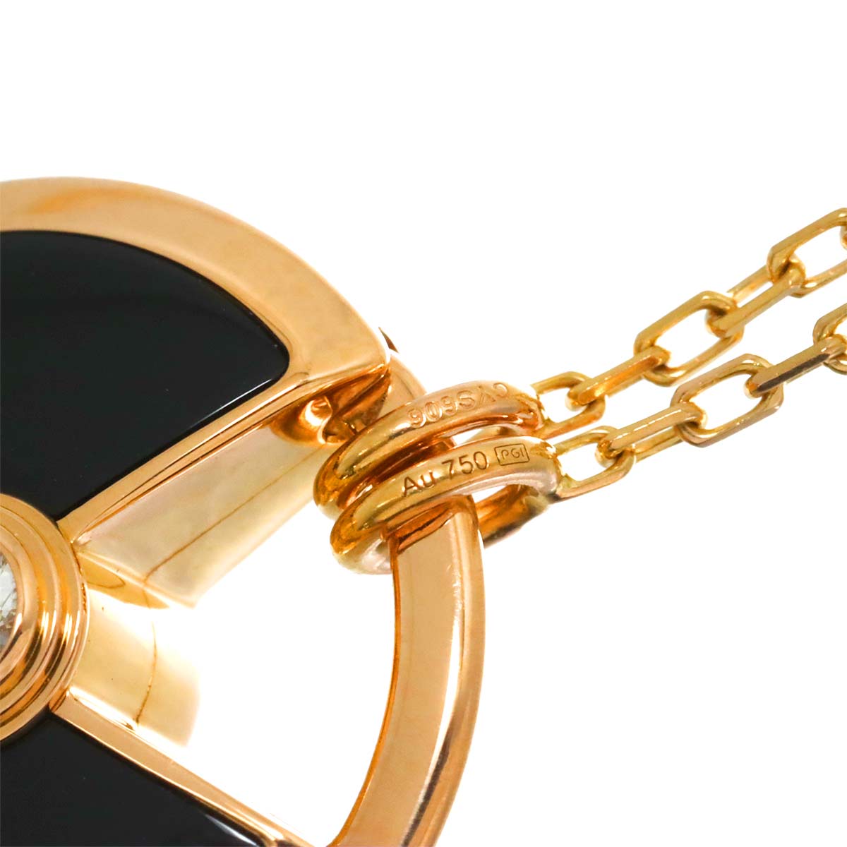 Amulette De Onyx Diamond Necklace SM 18K Pink Gold 750