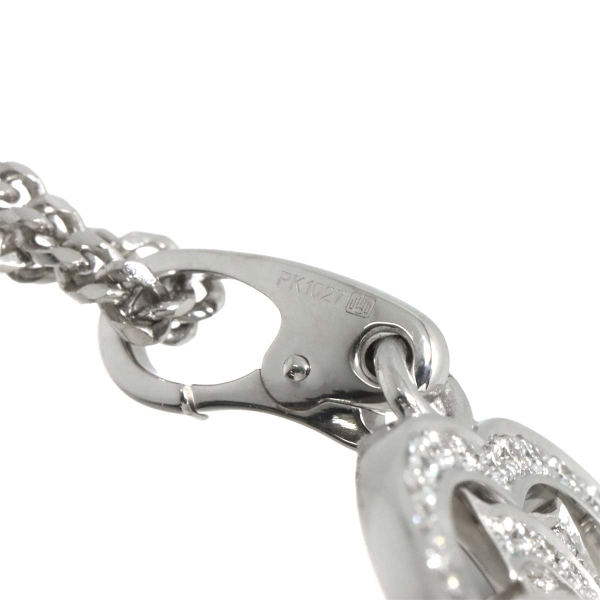 2C Diamond Heart Necklace 18K White Gold 750