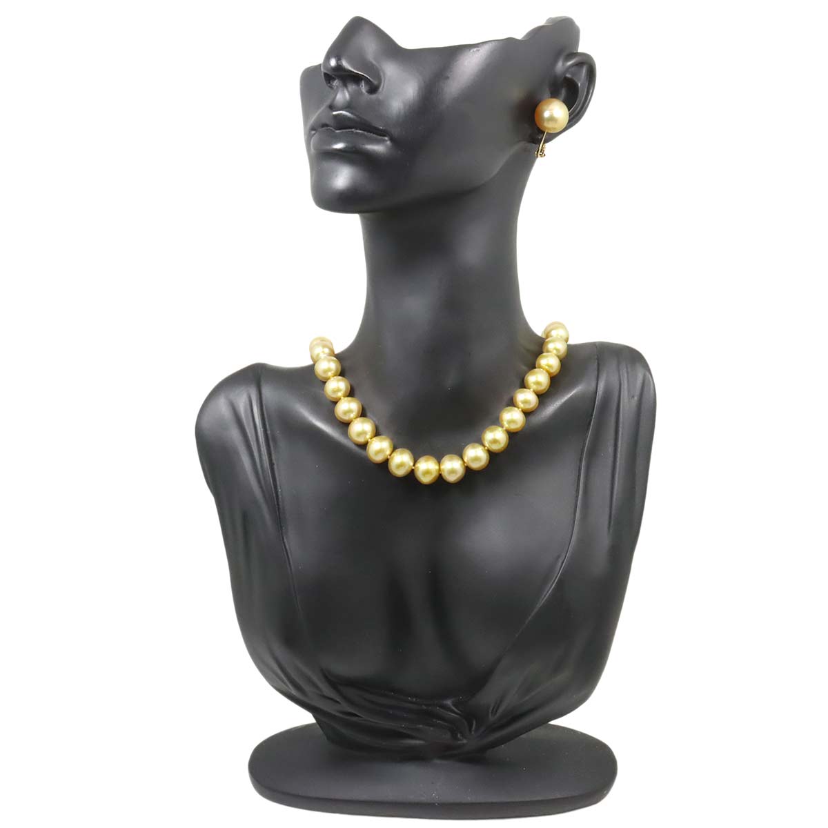 South Sea pearl Necklace Earrings Clip on SV 18K YG 750 90304311