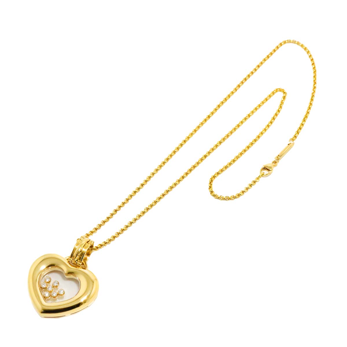 Happy Diamond Heart Necklace 18K Yellow Gold 750