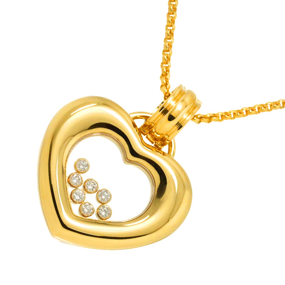 Happy Diamond Heart Necklace 18K Yellow Gold 750