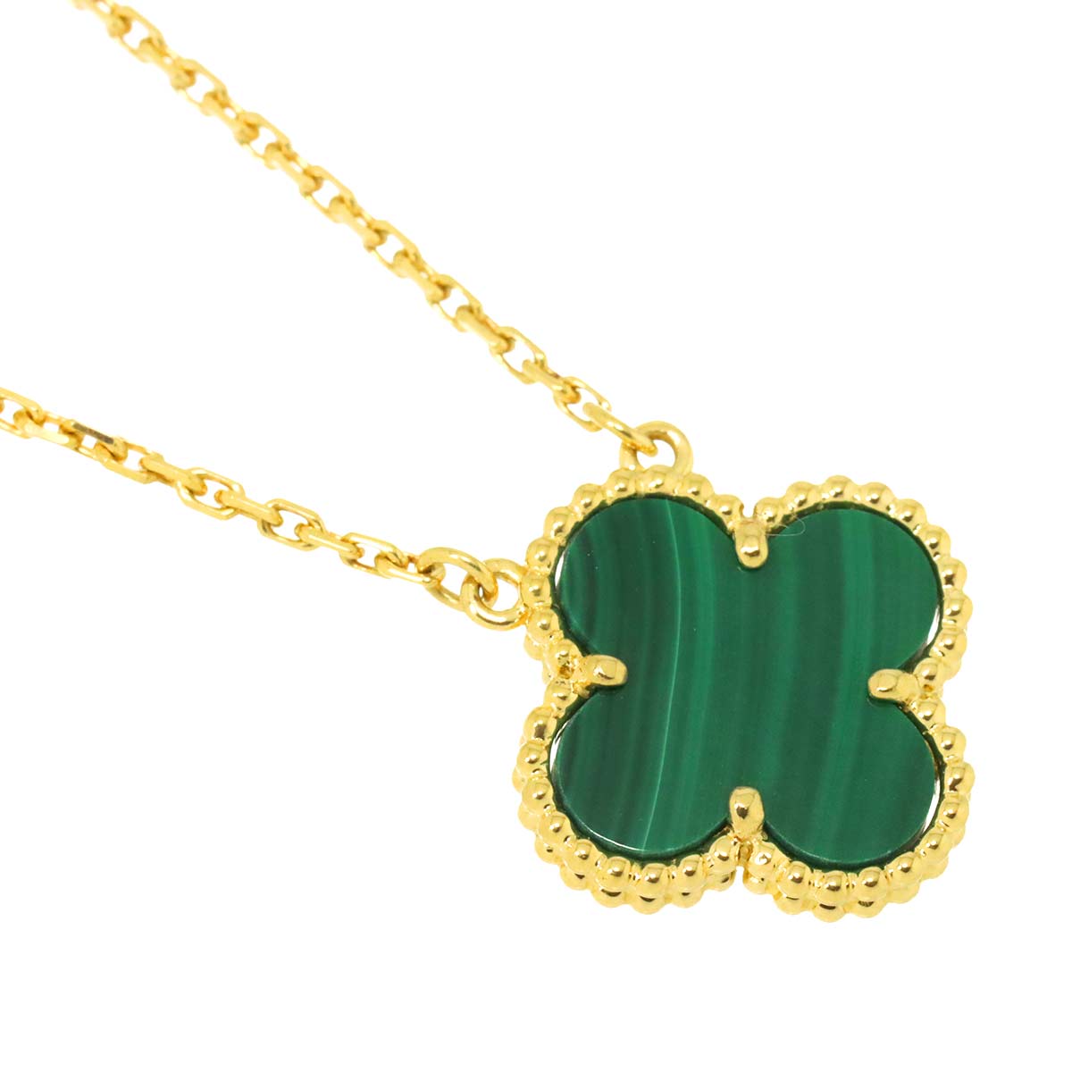 Vintage Alhambra Malachite Necklace 18K YG 750