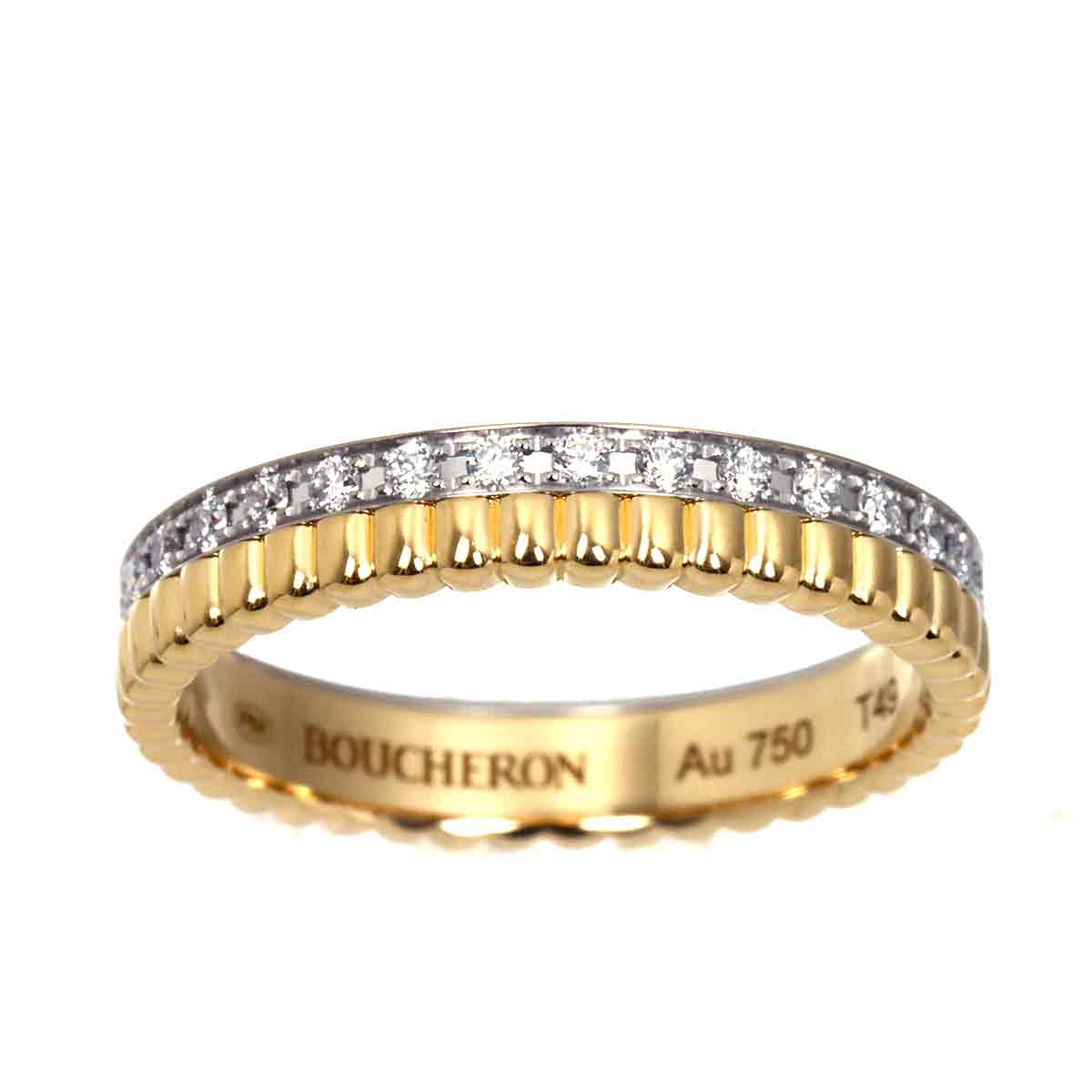 Quatre RADIANT Diamond Ring 18K YG WG 750 Size49 4.75-5(US)