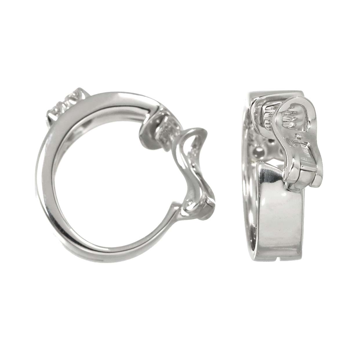 Diamond 18K WG 750 Earrings Clip on