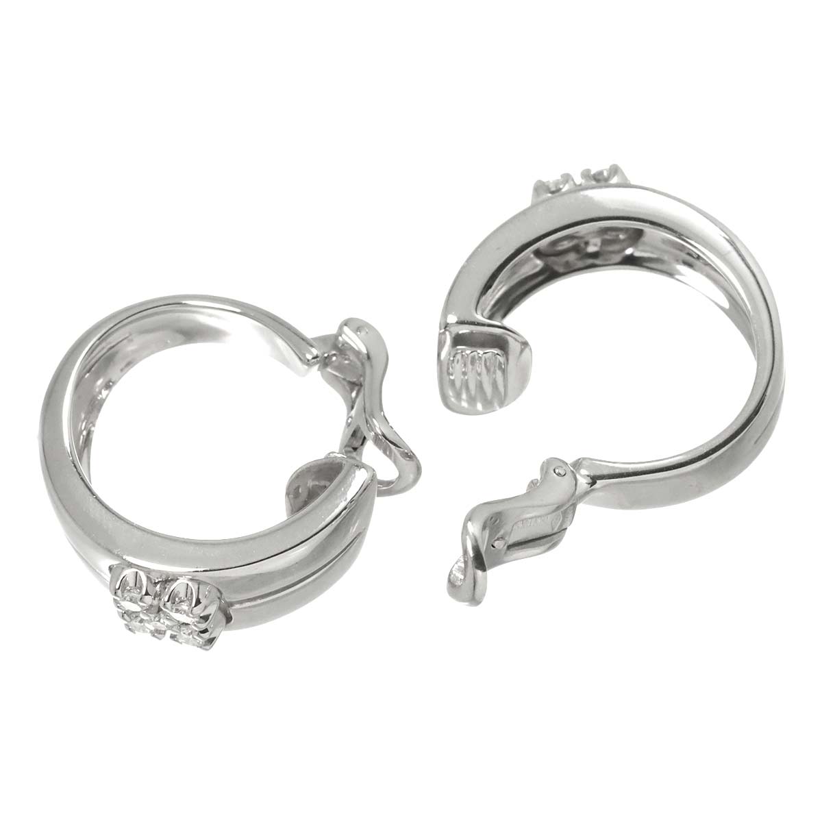 Diamond 18K WG 750 Earrings Clip on