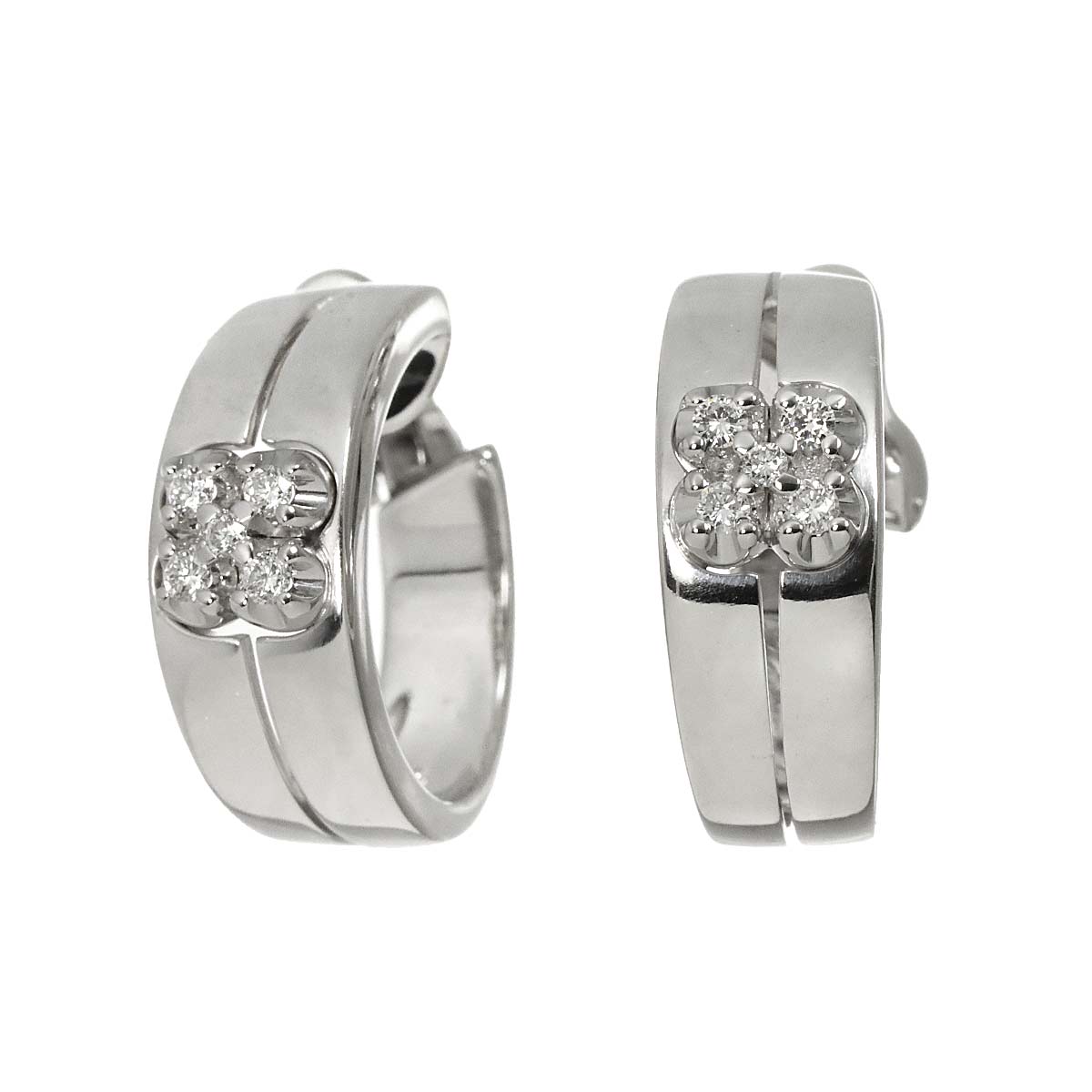 Diamond 18K WG 750 Earrings Clip on