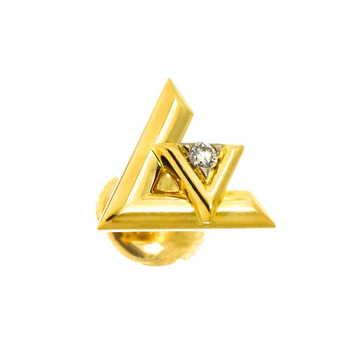 VOLTONE Diamond Earring Pierced 18K YG 750 One Piece only