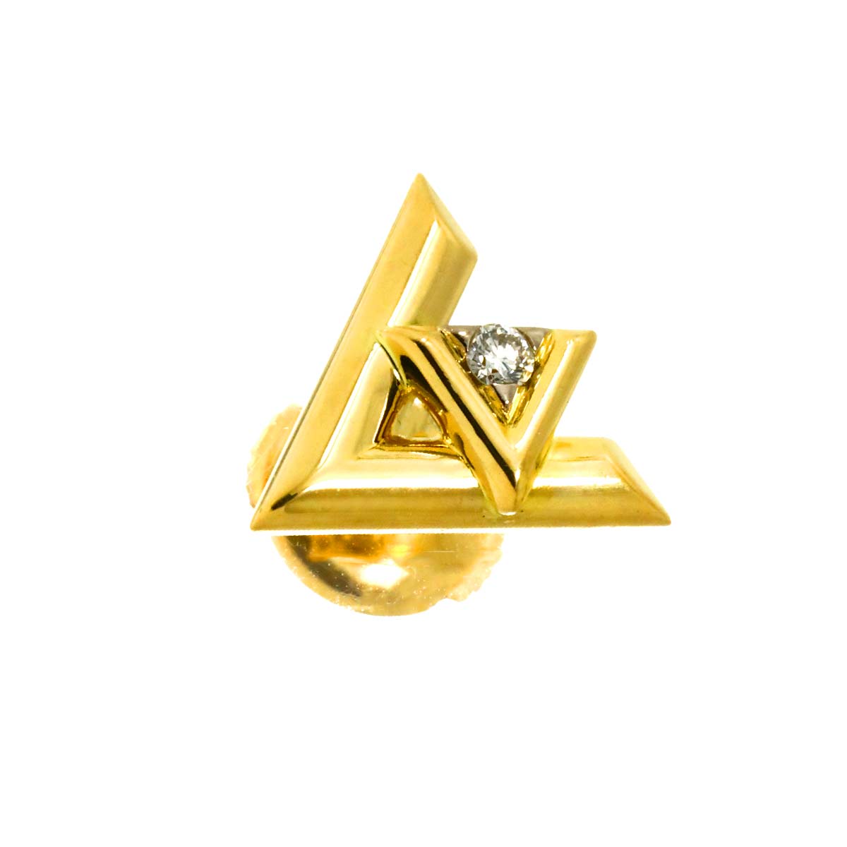 VOLTONE Diamond Earring Pierced 18K YG 750 One Piece only